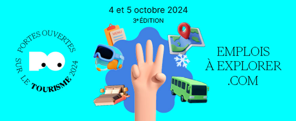 Affiche officielle des Portes Ouvertes sur le tourisme, 3e édition, 4 et 5 octobre 2024.